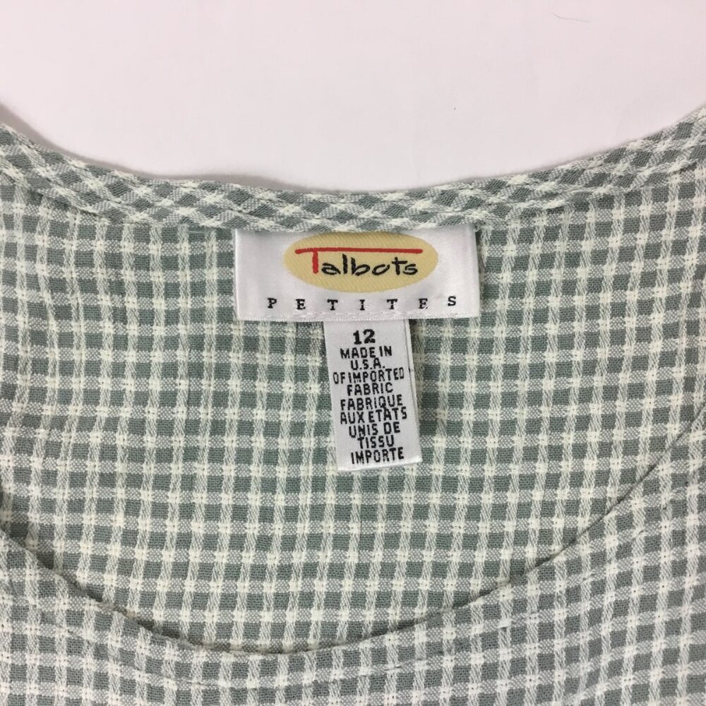 (PO) Talbots petites, Wht & Grn Dress - Picture 3 of 10